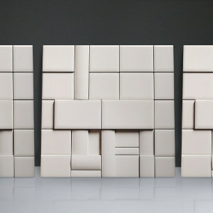 Faux-Relief-Glasur Weiße Minimalistische Heimdekor Fliese