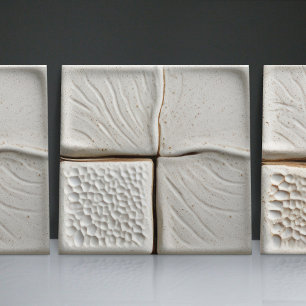 Faux-Relief-Glasur Weiße Minimalistische Heimdekor Fliese