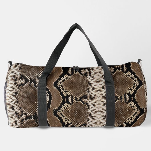 Faux Reticulated Python Snake Skin Duffle Bag (Rückseite)
