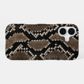 Faux Reticulated Python Snake Skin iPhone 16 Hülle (Rückseite (Horizontal))