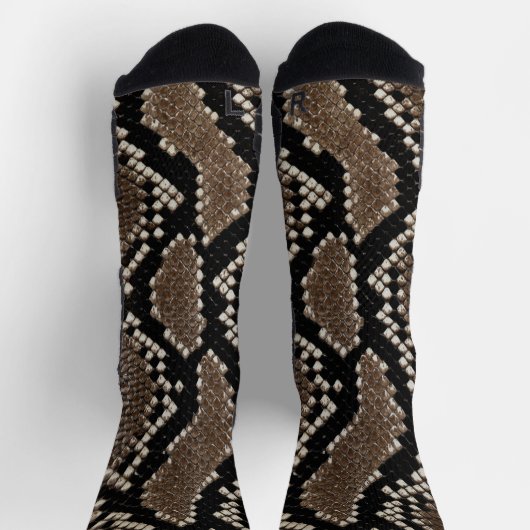 Faux Reticulated Python Snakeskin Socken (Oben)