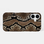 Faux Rock Python Snake Skin iPhone 16 Hülle (Rückseite (Horizontal))