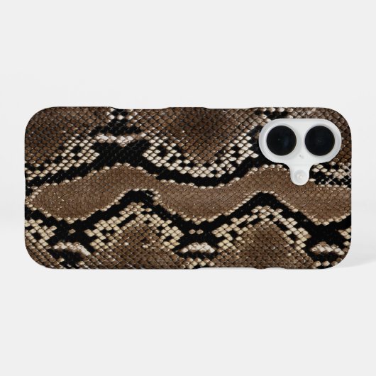 Faux Rock Python Snake Skin iPhone 16 Hülle (Rückseite (Horizontal))
