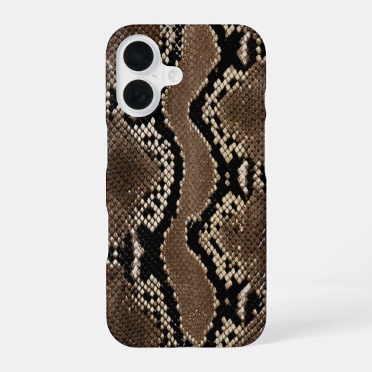Faux Rock Python Snake Skin iPhone 16 Hülle (Rückseite)