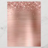 Faux Rose Gold Glitter and Foil Cocktails Bar Menükarte (Rückseite)