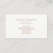 Faux Rose Gold Graduation Photo Insert Name Card Telefonnummerkarte (Rückseite)
