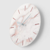 faux rose gold marble stone design große wanduhr (Winkel)