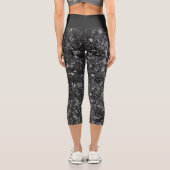 Faux Sequin Black Pattern Capri Leggings (Rückseite)