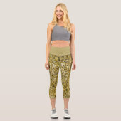 Faux Sequin Gold Pattern  Capri Leggings (Vorderseite)