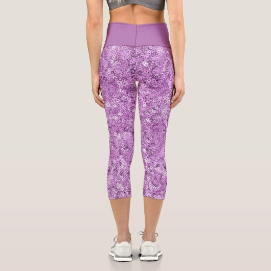 Faux Sequin Pink Pattern Capri Leggings (Rückseite)