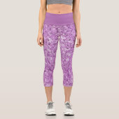 Faux Sequin Pink Pattern Capri Leggings (Vorderseite)