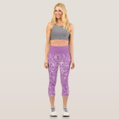 Faux Sequin Pink Pattern Capri Leggings (Vorderseite)