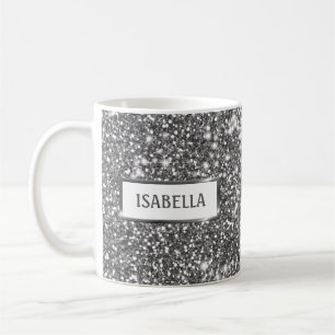Faux-Silber-Glitter-Textur-Look & Benutzerdefinier Kaffeetasse