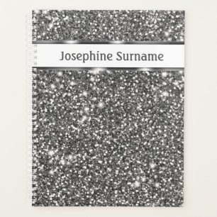 Faux-Silber-Glitter-Textur-Look & Benutzerdefinier Planer
