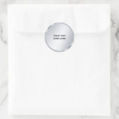 Faux Silver Blank Template Elegant Add Your Text Runder Aufkleber (Tasche)