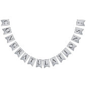 Faux Silver CONGRATULATIONS! Customizable Party Wimpelkette (Alle)