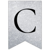 Faux Silver CONGRATULATIONS! Customizable Party Wimpelkette (Erste Fahne)