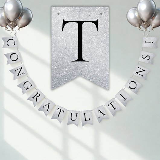 Faux Silver CONGRATULATIONS! Customizable Party Wimpelkette