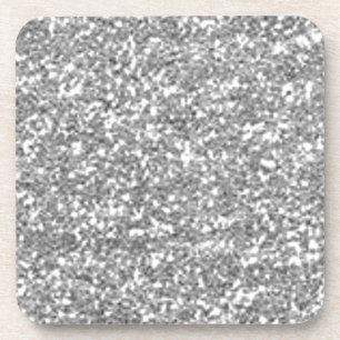Faux Silver Glitter Getränkeuntersetzer
