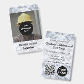 Faux Silver Gray Marble ID Ausweis (Vorder- & Rückseite)