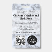 Faux Silver Gray Marble ID Ausweis (Rückseite)