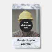 Faux Silver Gray Marble ID Ausweis (Vorderseite)