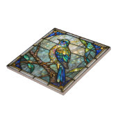 Faux Stained Glass Colorful Bird Mosaic Nature Art Fliese (Seite)