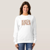 Faux Stitched Floral “Amen” Christian Sweatshirt (Vorne ganz)