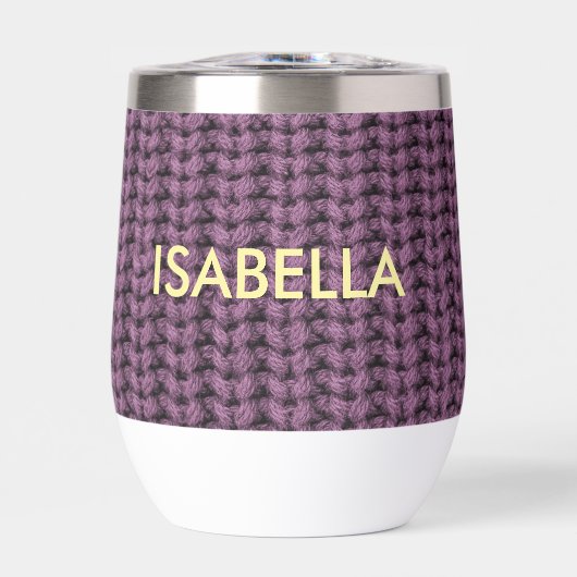 Faux Sweater Knit Custom Name & Monogram (Vorderseite)