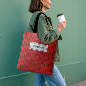 Faux Sweater Knit Custom Name & Quote Tasche