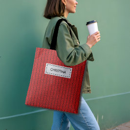 Faux Sweater Knit Custom Name & Quote Tasche