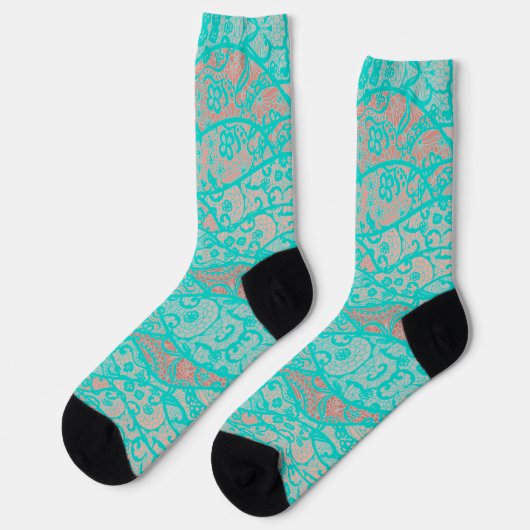 Faux Teal Lace Socks Socken (Linkes Detail)
