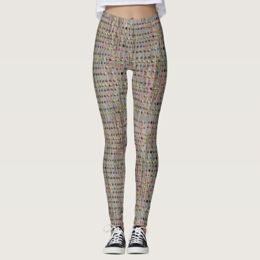 Faux-Textur mit Punktenmuster Leggings (Vorderseite)
