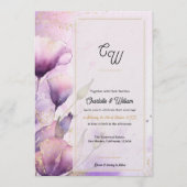 Faux Vellum Luxury Monogram Floral Wedding Einladung (Vorderseite)