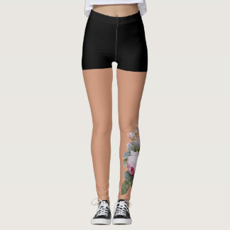 Faux Vintage rosa Tattoo Rosen Leggings