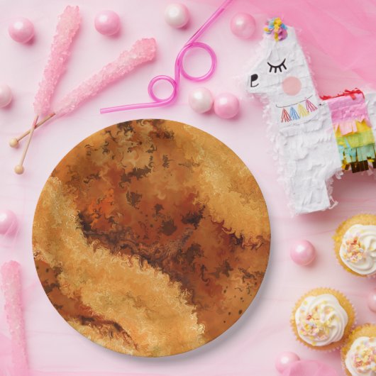 Faux-Walnuss-Burel-Muster  Pappteller (Party)