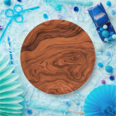 Faux Walnuss Holz Design Pappteller (Party)