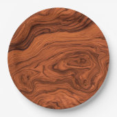 Faux-Walnußholz-Design Pappteller (Vorderseite)