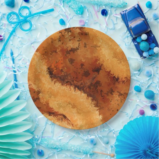 Faux-Walnut-Burel-Muster  Pappteller (Party)