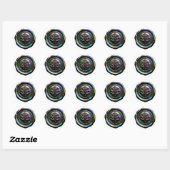 Faux Wax Envelope Seal Style 4 Black 20 Sticker (Blatt)