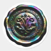 Faux Wax Envelope Seal Style 4 Black 20 Sticker (Vorderseite)