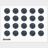 Faux Wax Envelope Seal Style 4 Blue 20 Sticker (Blatt)