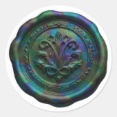 Faux Wax Envelope Seal Style 4 Blue 21 Sticker (Vorderseite)
