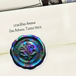 Faux Wax Envelope Seal Style 4 Blue 23 Sticker