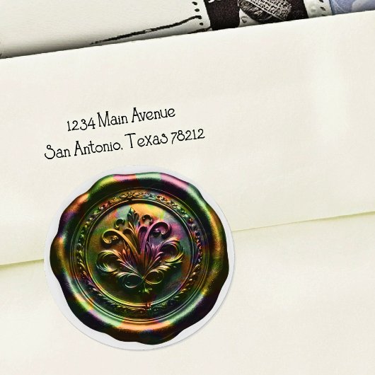 Faux Wax Envelope Seal Style 4 Bronze 20 Sticker