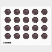 Faux Wax Envelope Seal Style 4 Dark Chocolate Runder Aufkleber (Blatt)