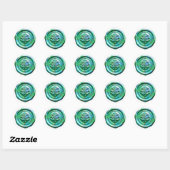 Faux Wax Envelope Seal Style 4 Green 21 Sticker (Blatt)