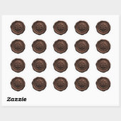 Faux Wax Envelope Seal Style 4 Milk Chocolate Runder Aufkleber (Blatt)