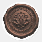 Faux Wax Envelope Seal Style 4 Milk Chocolate Runder Aufkleber (Vorderseite)