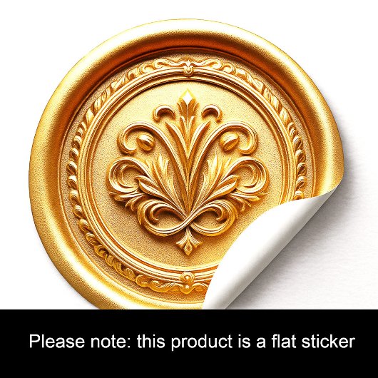 Faux Wax Envelope Seal Style 4 Milk Chocolate Runder Aufkleber